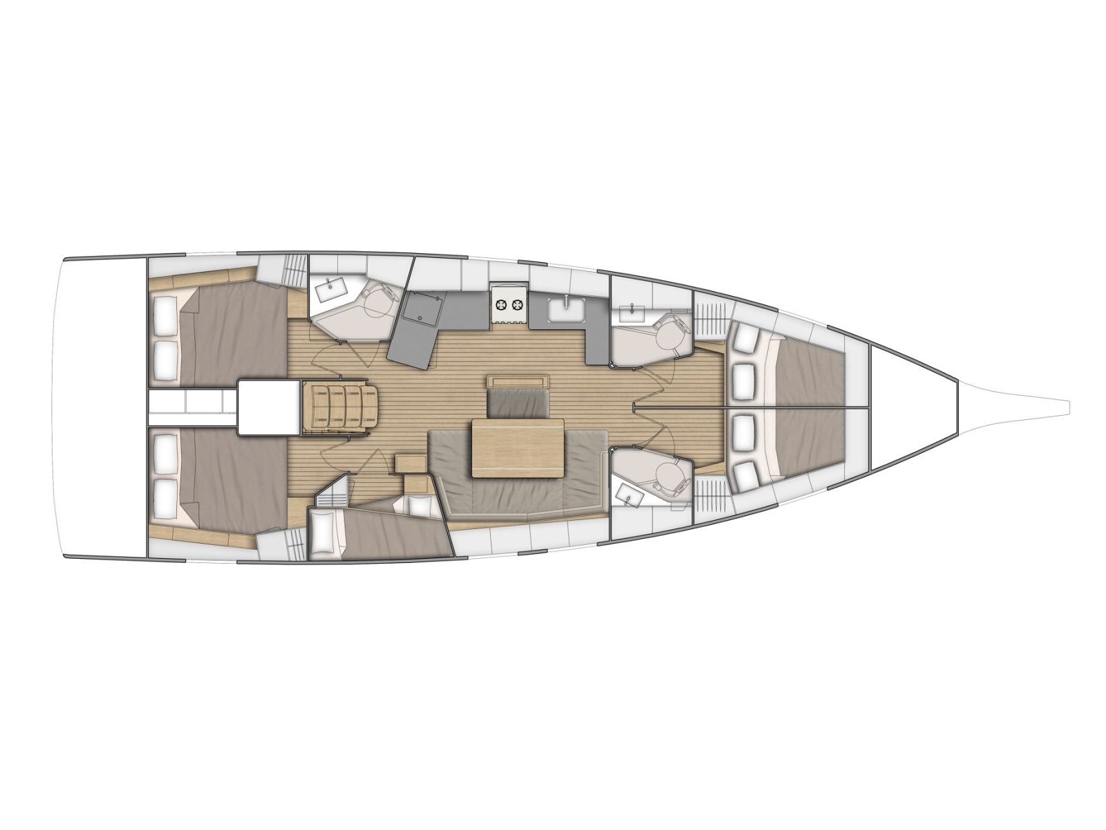 Rzut jachtu Oceanis 46.1 BLUE SKY