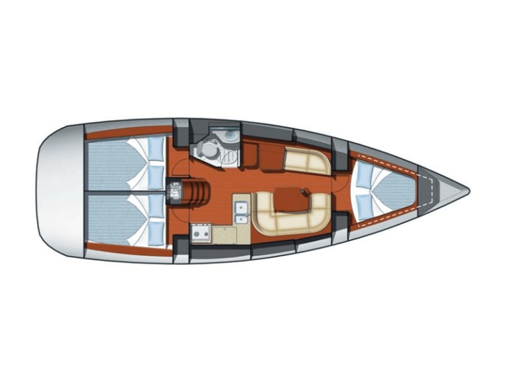 Rzut jachtu Sun Odyssey 36i Celeste