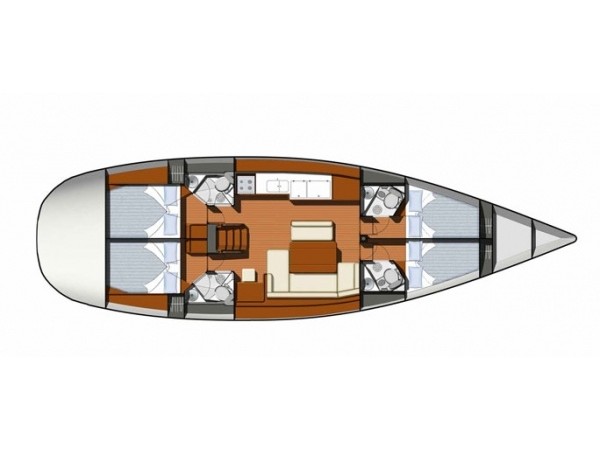 Rzut jachtu Sun Odyssey 479 Tanqueray