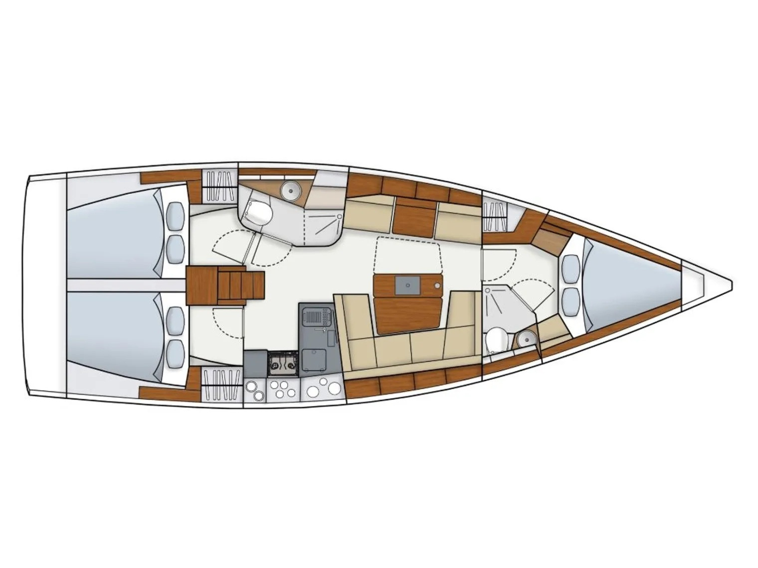Rzut jachtu Hanse 415 NORD STAR