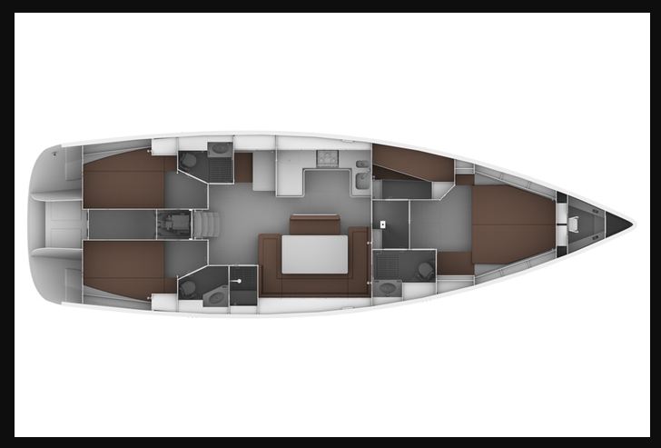 Rzut jachtu Bavaria Cruiser 50 Jemi