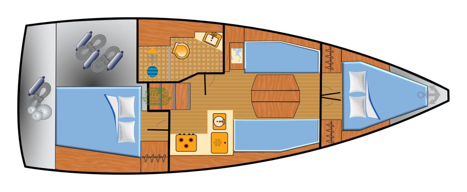 Rzut jachtu Oceanis 34.1 Diwali