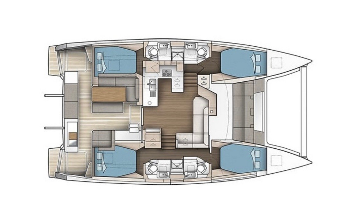 Rzut jachtu Fountaine Pajot Astrea 42 Unsupervised