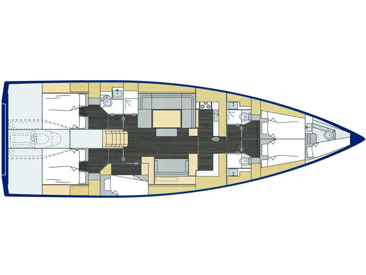 Rzut jachtu Bavaria C57 Mina