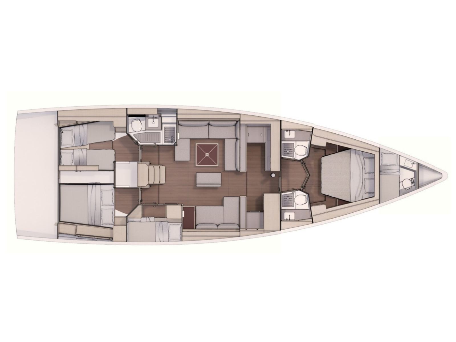 Rzut jachtu Dufour 530 Gringott