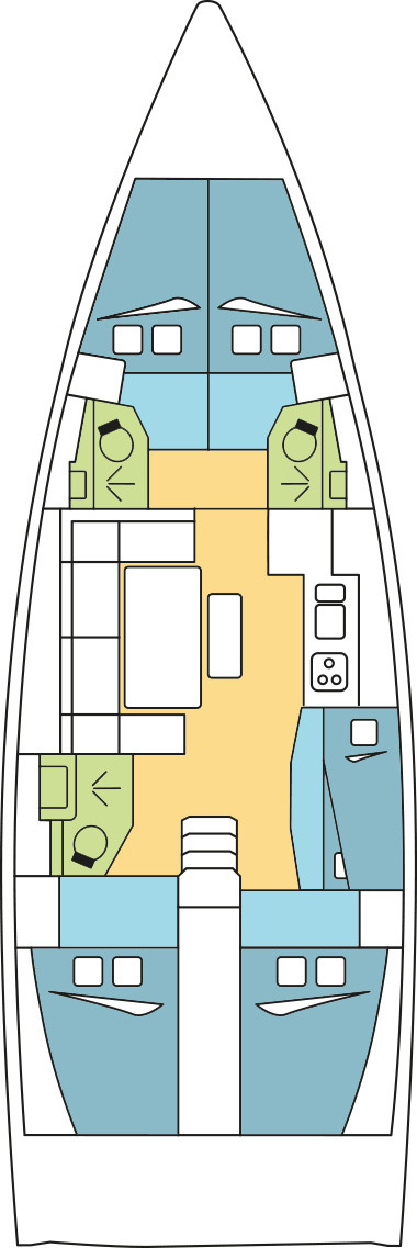 Rzut jachtu Dufour 460 GL DOTTEREL