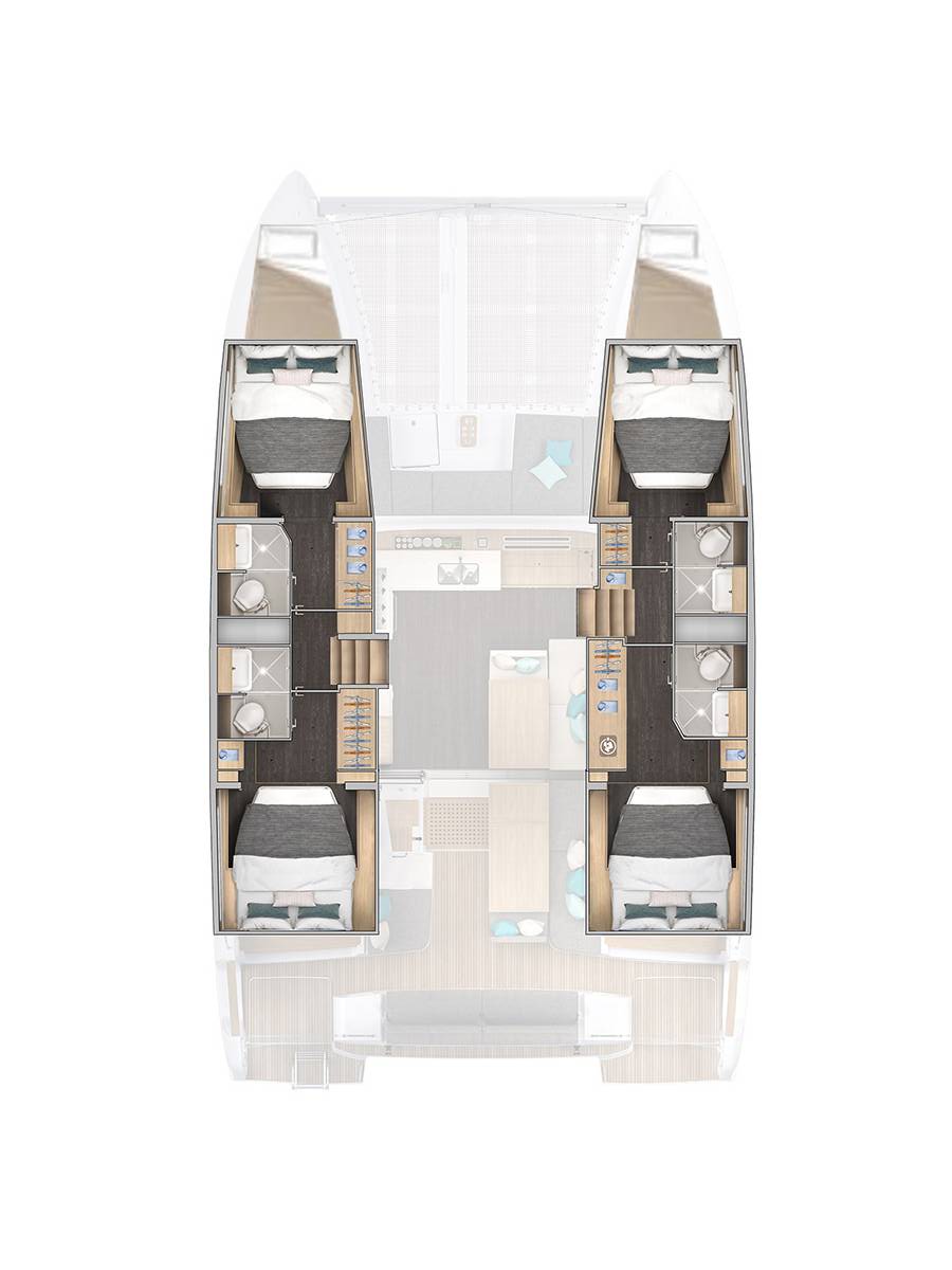 Rzut jachtu Lagoon 43 Andorinha