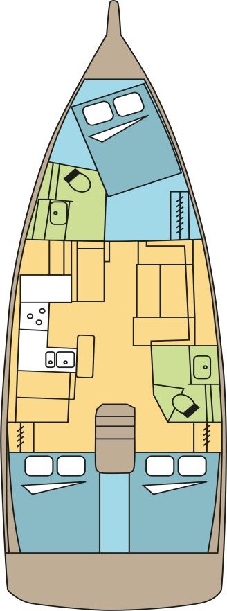Rzut jachtu Sun Odyssey 410 SIPSI