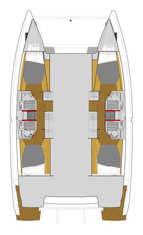 Rzut jachtu Fountaine Pajot Astrea 42 La Mula