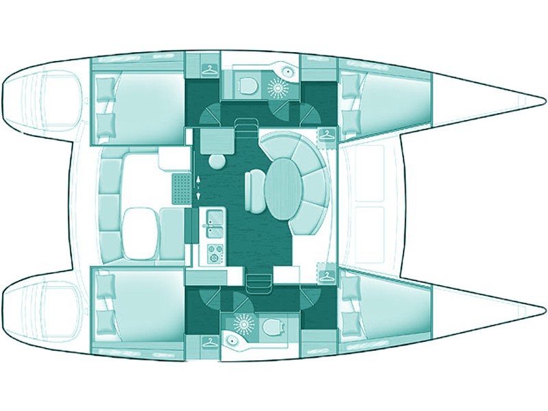 Rzut jachtu Lagoon 380 Calypso