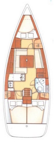 Rzut jachtu Oceanis 37 Ioanna