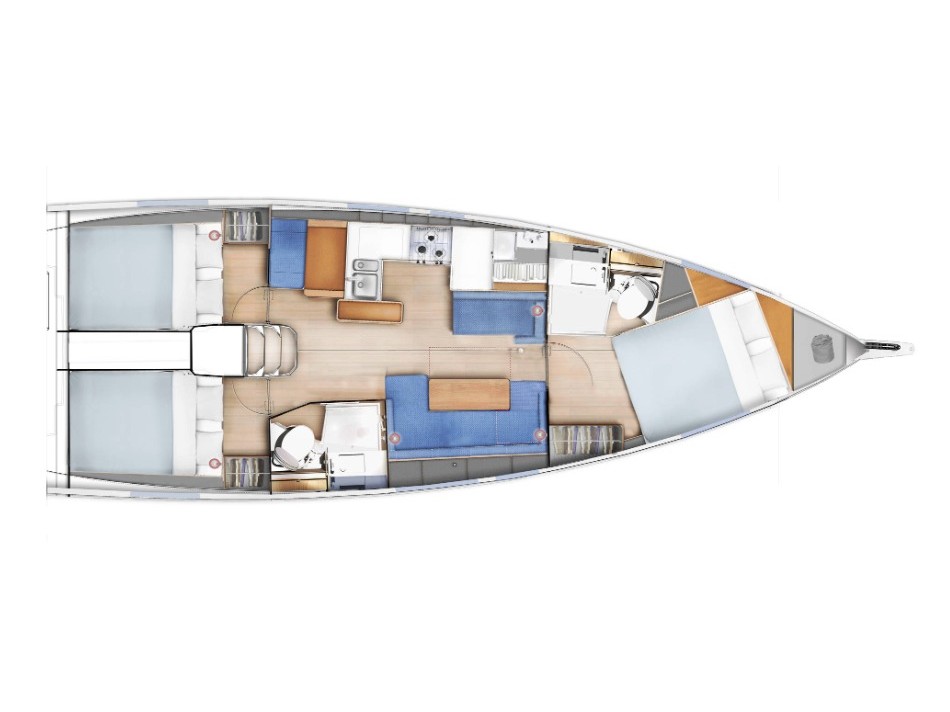 Rzut jachtu Sun Odyssey 410 Pheia - Comfort line