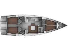 Rzut jachtu Bavaria Cruiser 45 Alma