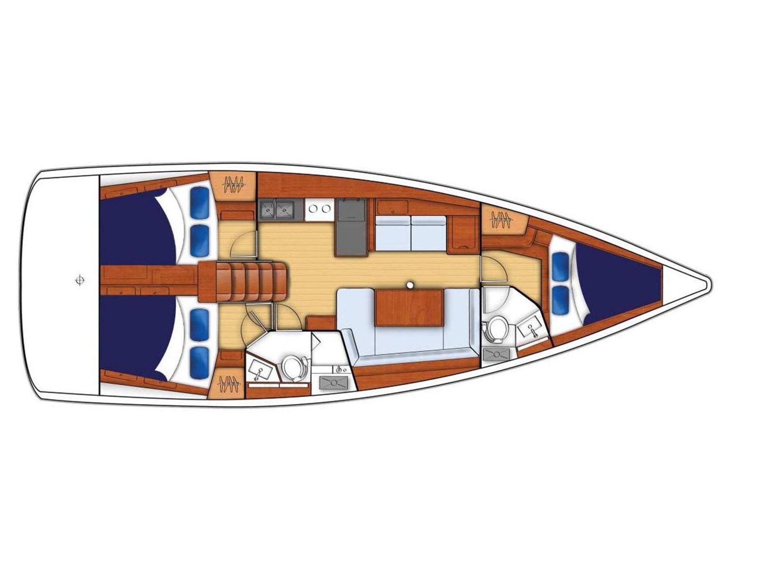 Rzut jachtu Oceanis 40.1 Sunsail 42 Premium