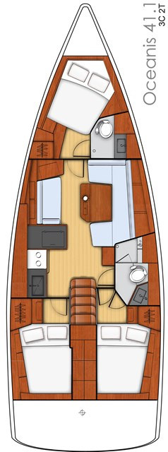 Rzut jachtu Oceanis 41.1 Norma