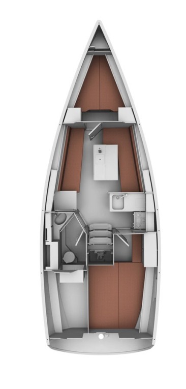 Rzut jachtu Bavaria Cruiser 32 Nici