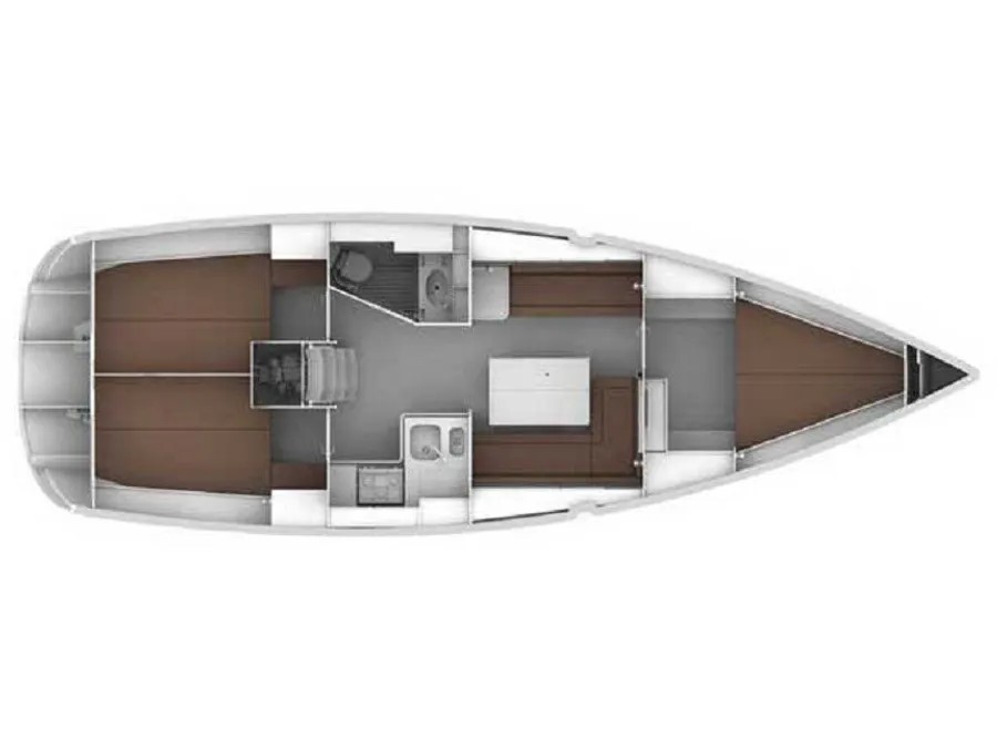 Rzut jachtu Bavaria Cruiser 36 Nemo