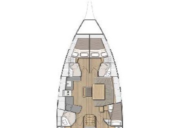 Rzut jachtu Oceanis 46.1 Sarina