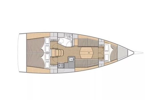 Rzut jachtu Oceanis 34.1 Benja
