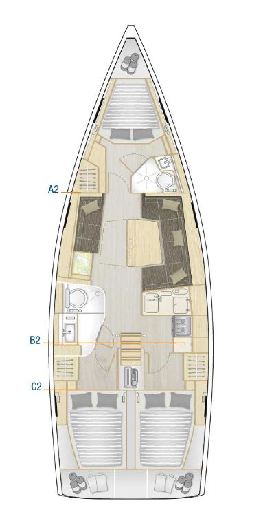 Rzut jachtu Hanse 418 Teri