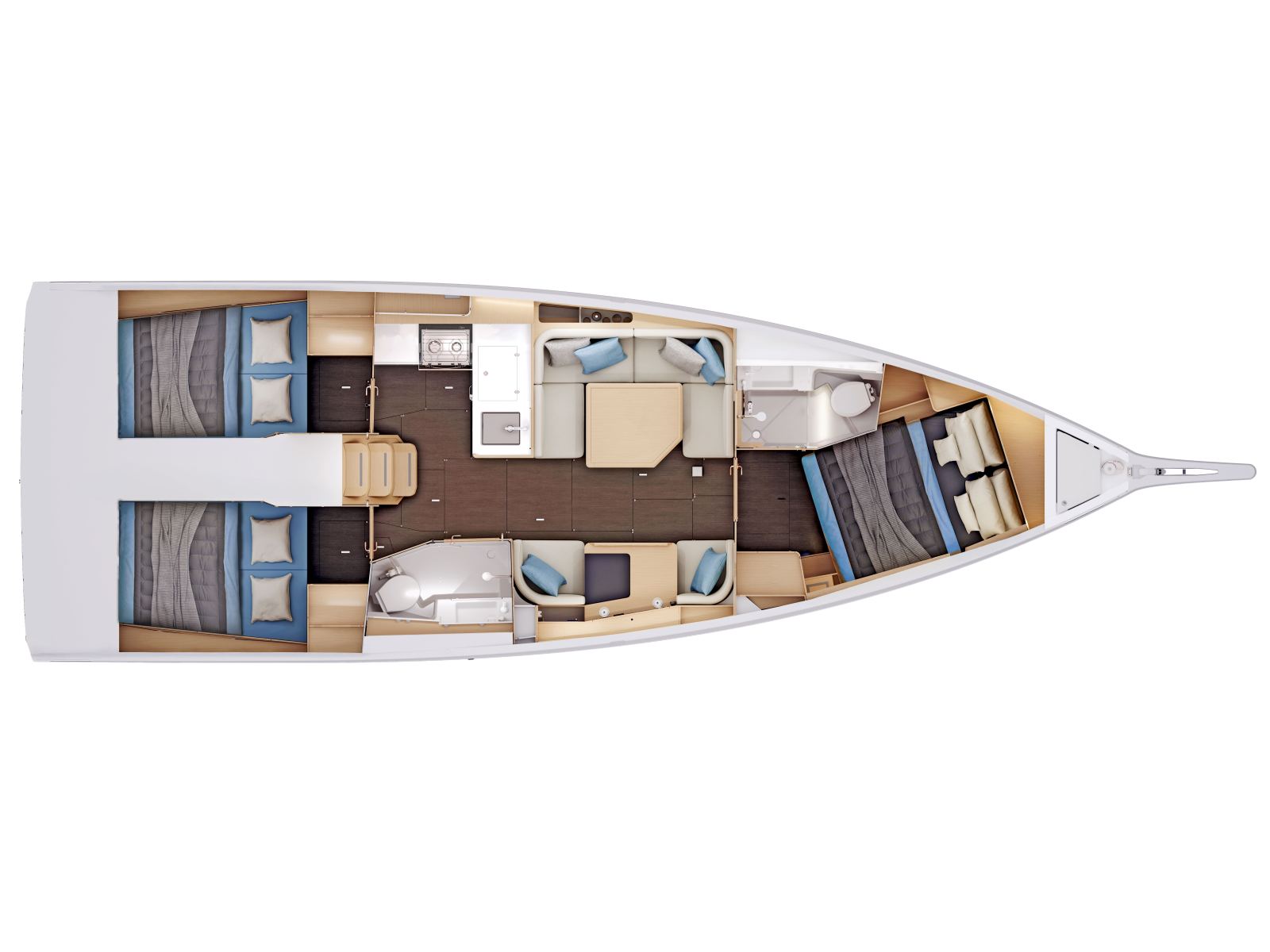 Rzut jachtu Sun Odyssey 415 XTC 4 U