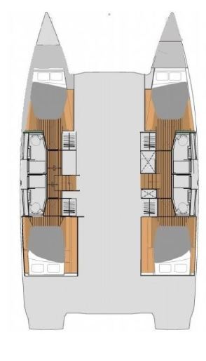 Rzut jachtu Fountaine Pajot Elba 45 Free To Be