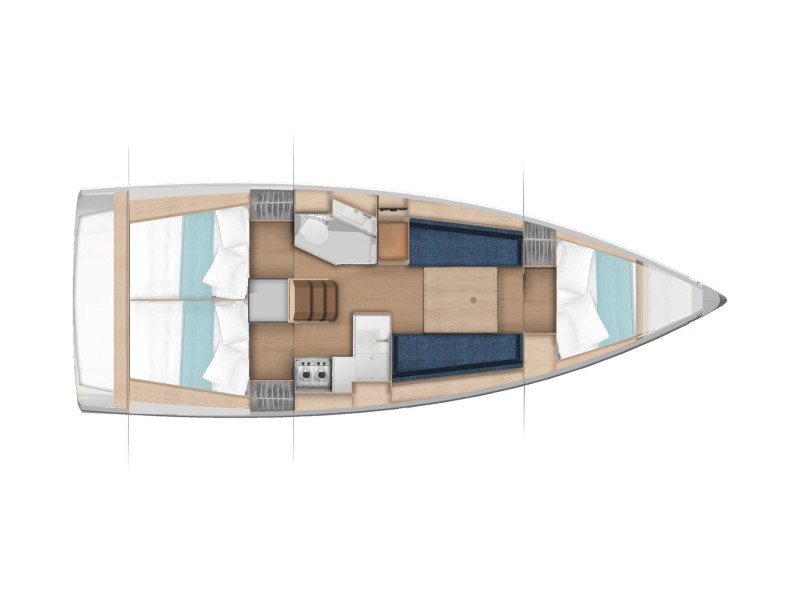 Rzut jachtu Sun Odyssey 350 All in