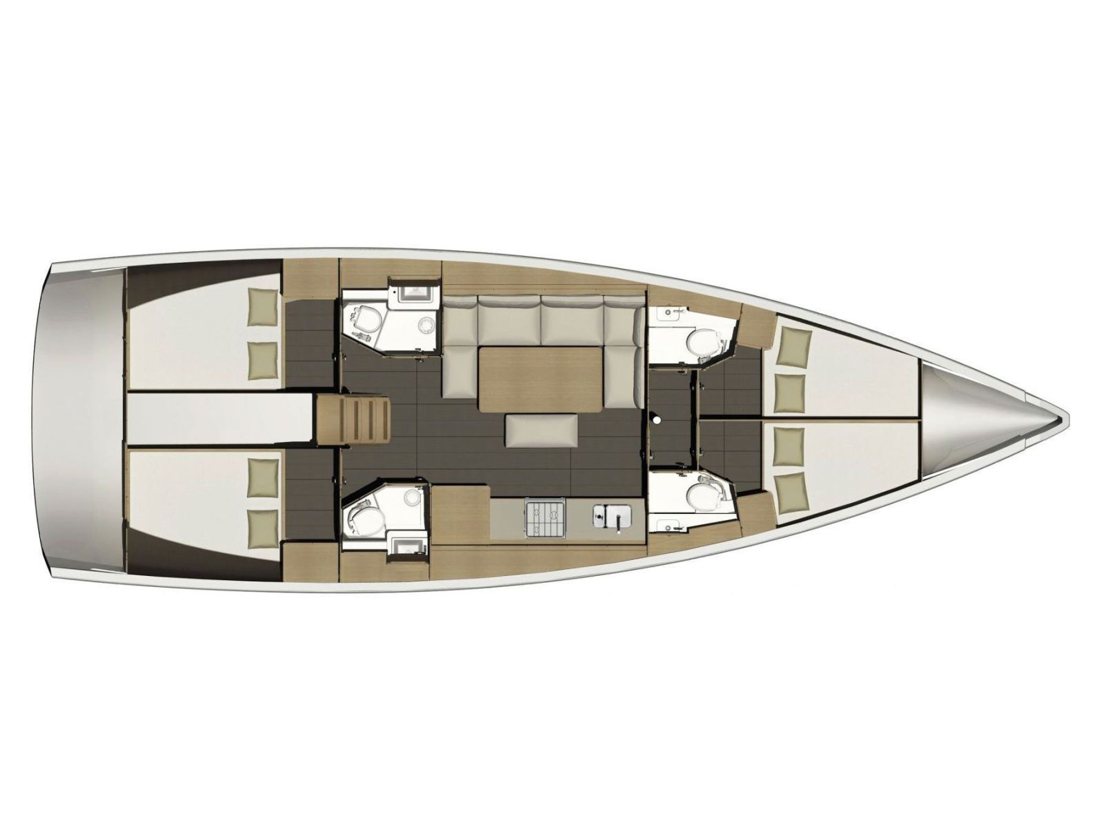 Rzut jachtu Dufour 460 Grand Large Joanne