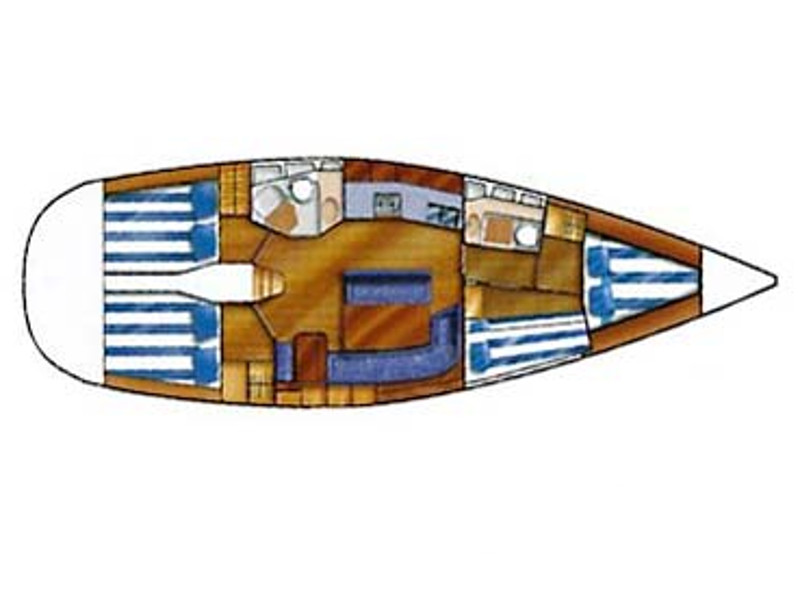 Rzut jachtu Dufour 43 Andromeda
