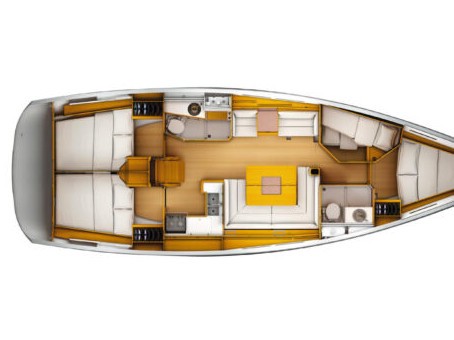 Rzut jachtu Sun Odyssey 449 Maria 1