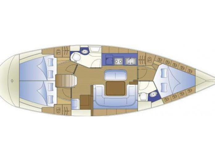 Rzut jachtu Bavaria Cruiser 40 Arloup