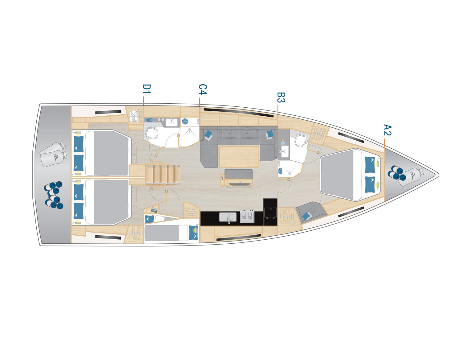 Rzut jachtu Hanse 460 DORiS