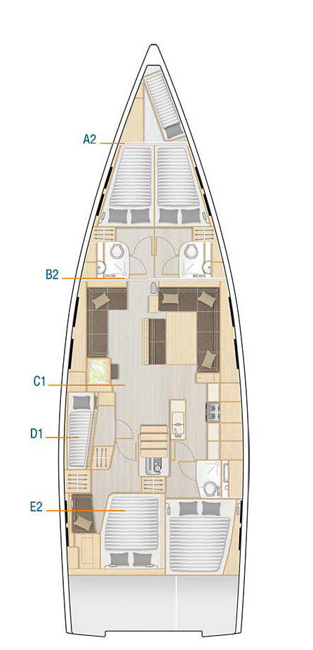 Rzut jachtu Hanse 548 Simply The Best