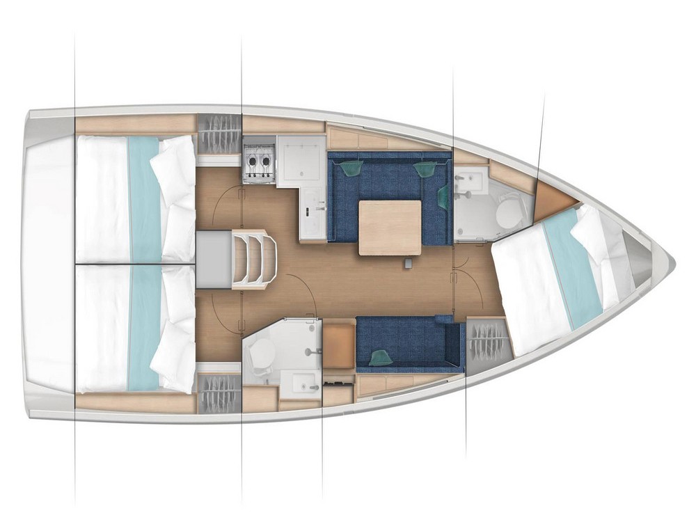 Rzut jachtu Sun Odyssey 380 ŠINKI JR