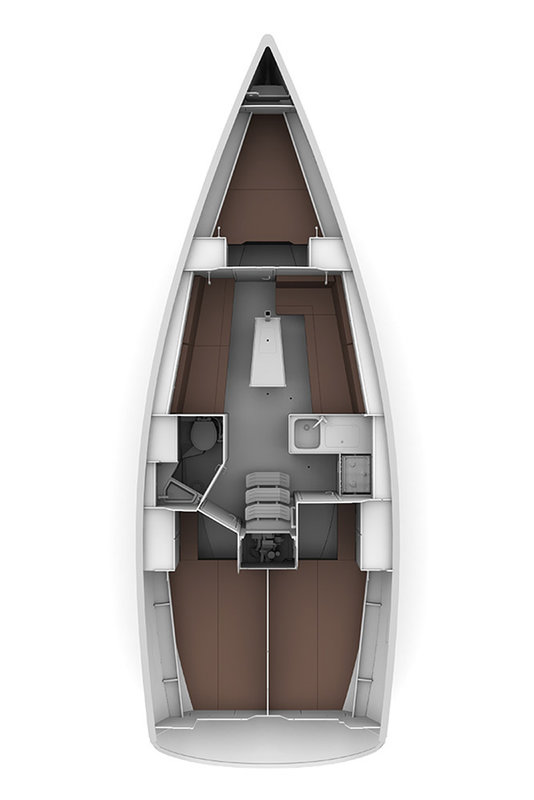 Rzut jachtu Bavaria Cruiser 34 Fünfland