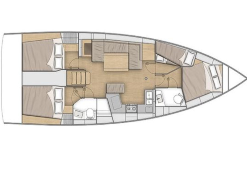 Rzut jachtu Oceanis 40.1 Alma Libre VII