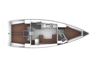 Rzut jachtu Bavaria Cruiser 41 S/Y Alisahni