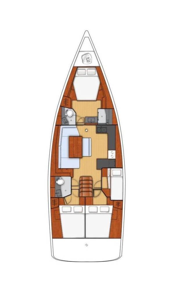 Rzut jachtu Oceanis 48 Gold One