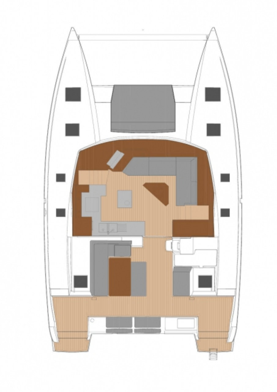Rzut jachtu Fountaine Pajot Saona 47 Maestro Impossible Dream