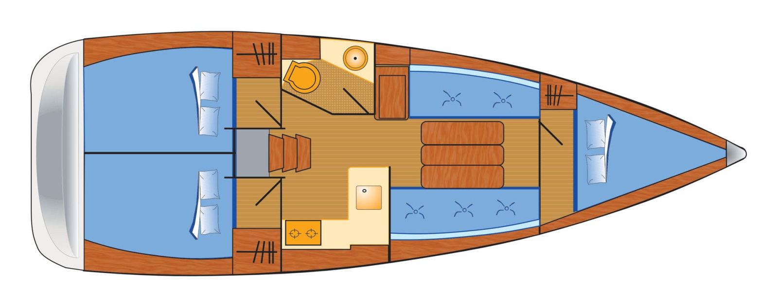 Rzut jachtu Sun Odyssey 349 Lisa