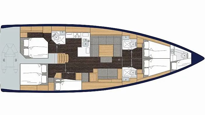 Rzut jachtu Bavaria C50 Amaltheia
