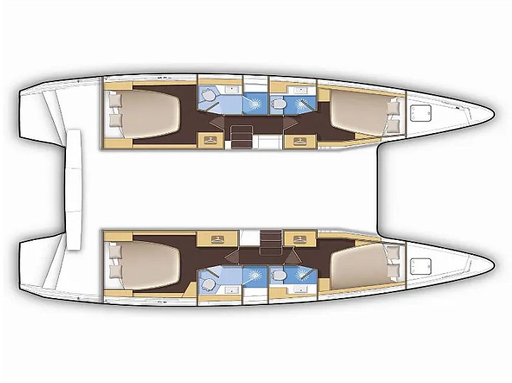 Rzut jachtu Lagoon 42 Capovento - Premium line