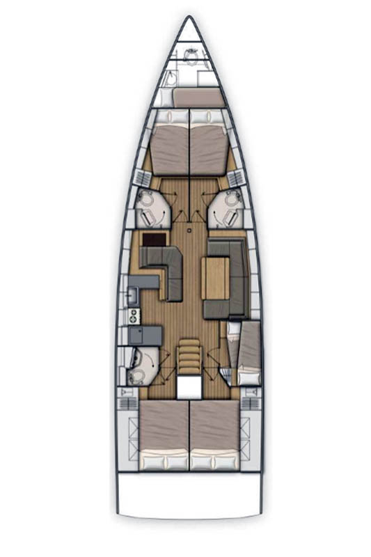 Rzut jachtu Oceanis 51.1 Amallo