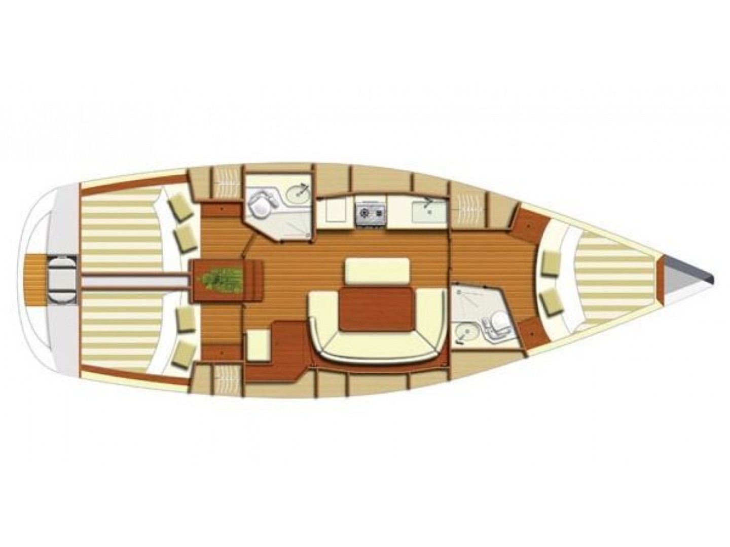 Rzut jachtu Dufour 385 Grand Large Godspeed