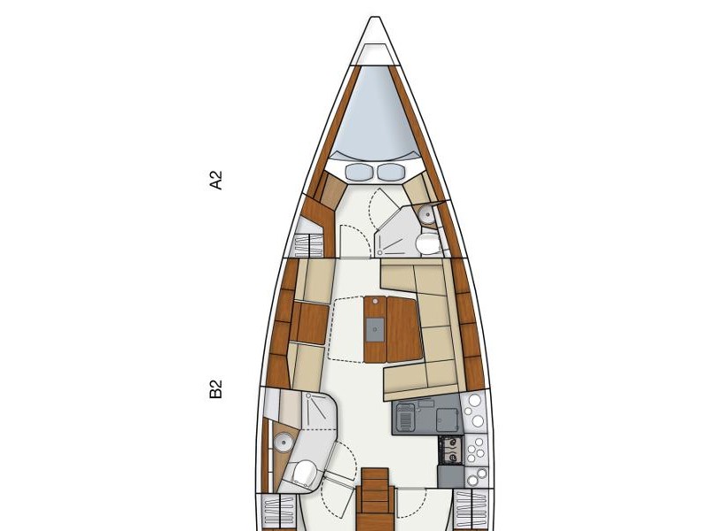Rzut jachtu Hanse 415 Premium