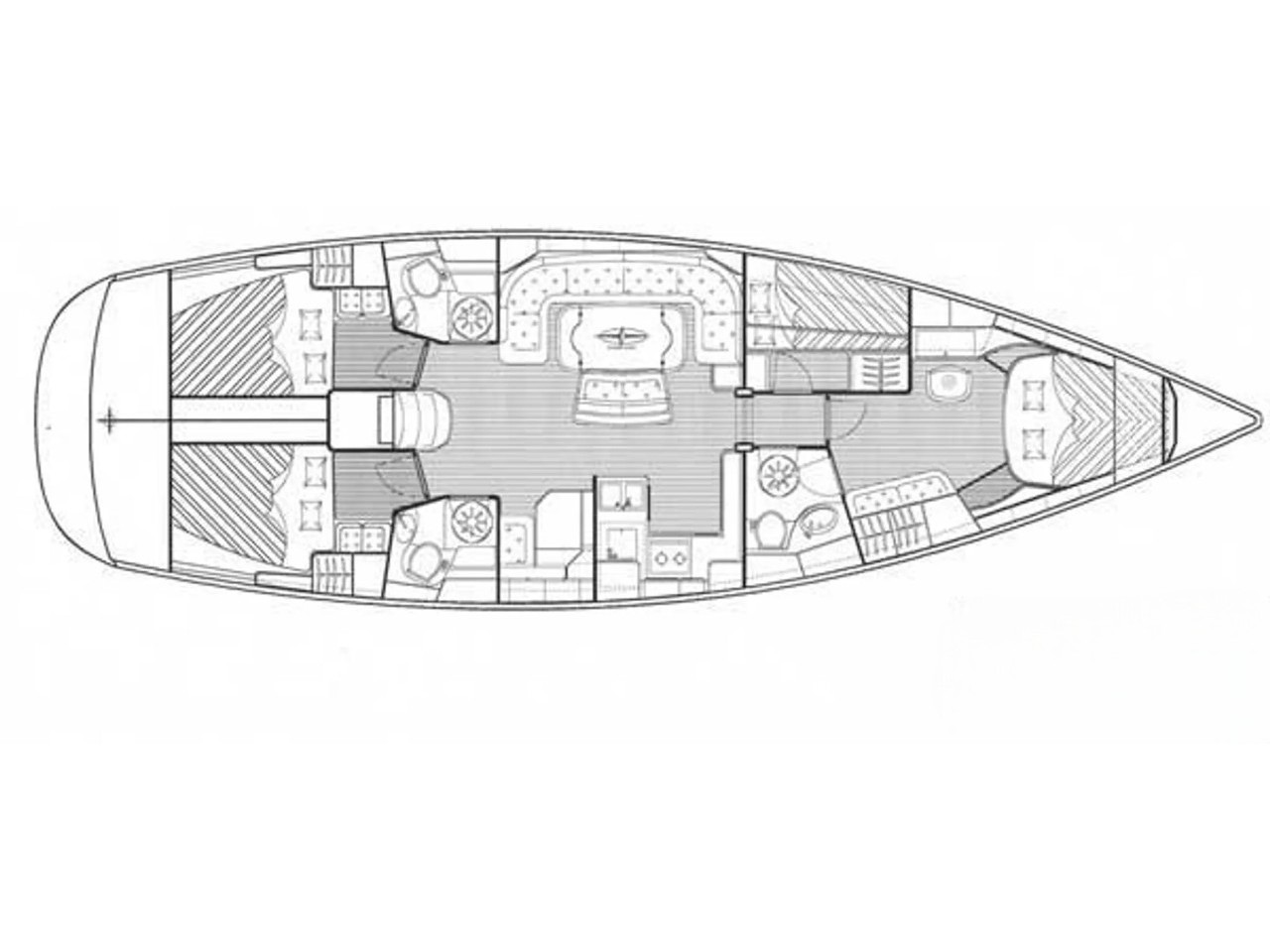 Rzut jachtu Bavaria Cruiser 50 Aphrodite