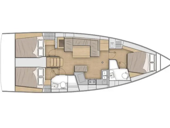 Rzut jachtu Oceanis 40.1 Moorings 42.3 Exclusive