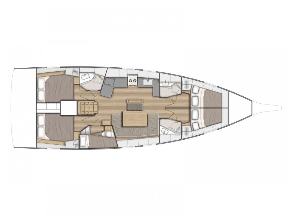 Rzut jachtu Oceanis 46.1 Azalea - Standard Line