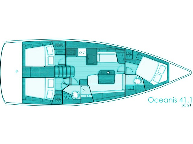 Rzut jachtu Oceanis 41.1 Maera