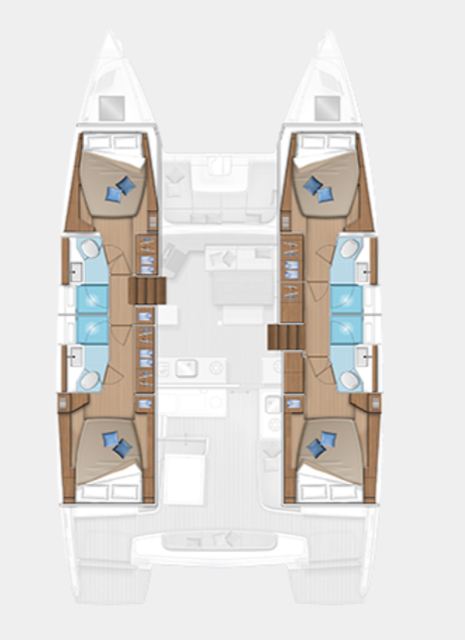 Rzut jachtu Lagoon 46 Diamond Seas